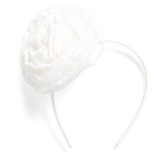 JANIE AND JACK Tulle Girls's Rosette Headband White